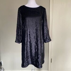 J. Crew Elegant Metallic Navy Sequin Dress NWT